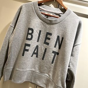 Madewell BIEN FAIT 100% Cotton French Terry Sweatshirt Size Small Zipper Vents